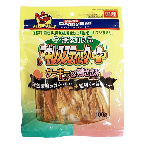 ドギーマン 無添加良品 アキレススティック プラス 100ｇ