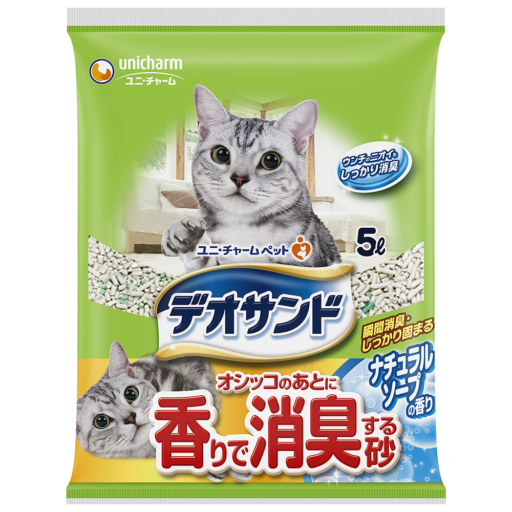 デオサンド オシッコのあとに香りで消臭する砂ナチュラルソープの香り 5L