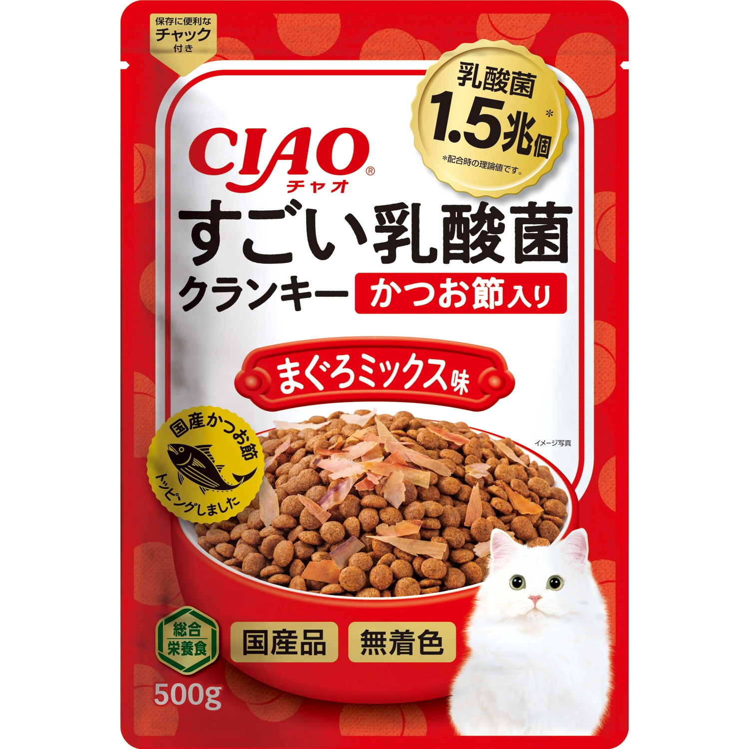 CIAO すごい乳酸菌クランキー かつお節入り まぐろミックス味 500g