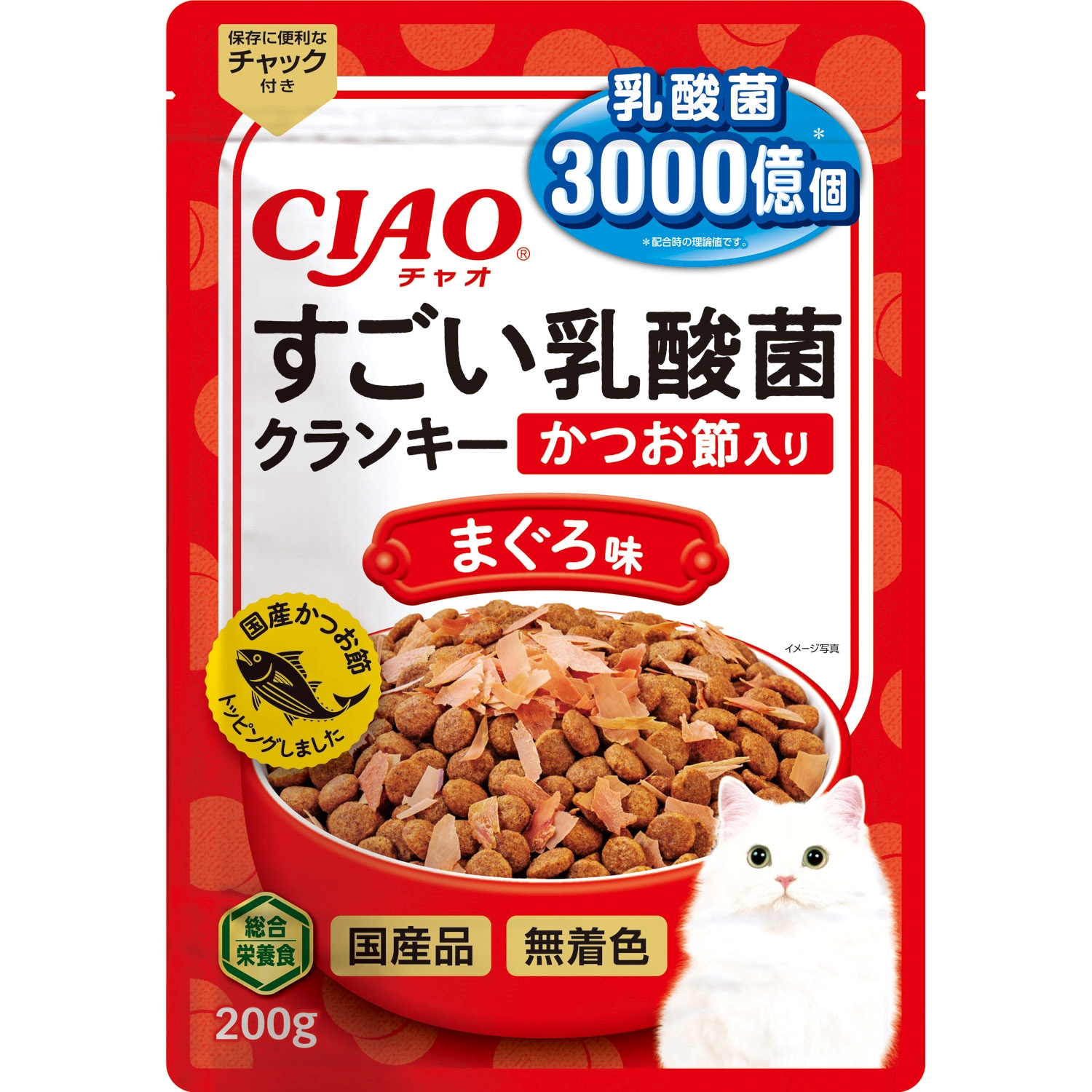 CIAO すごい乳酸菌クランキー かつお節入り まぐろ味 200g