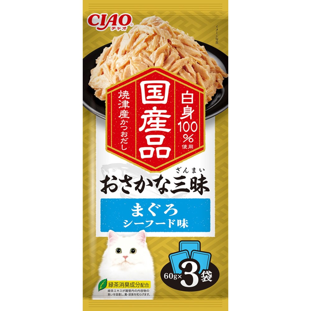 CIAO おさかな三昧 まぐろ シーフード味 60g×3袋