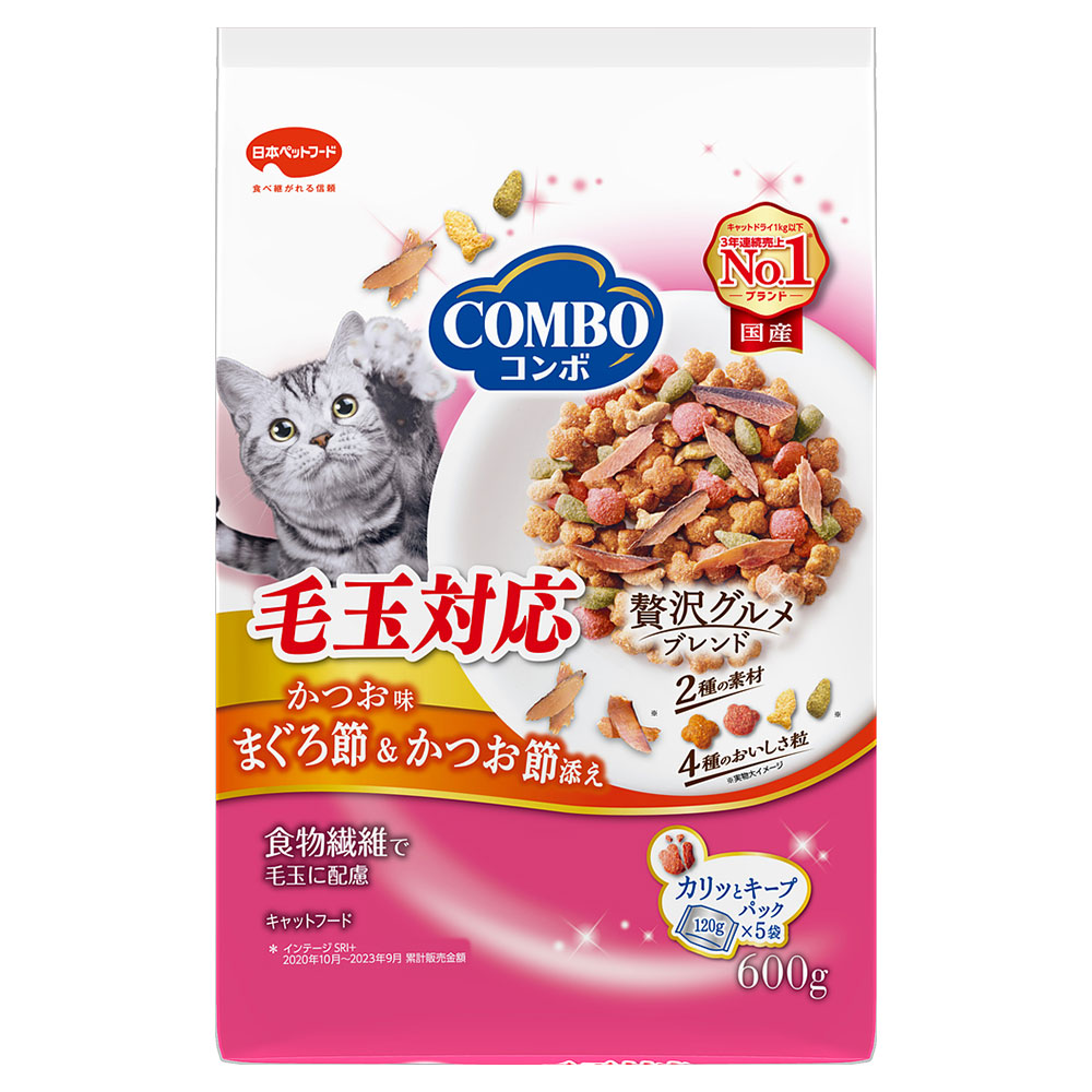 コンボキャット 毛玉対応かつお味・まぐろ節・かつお節添え600g