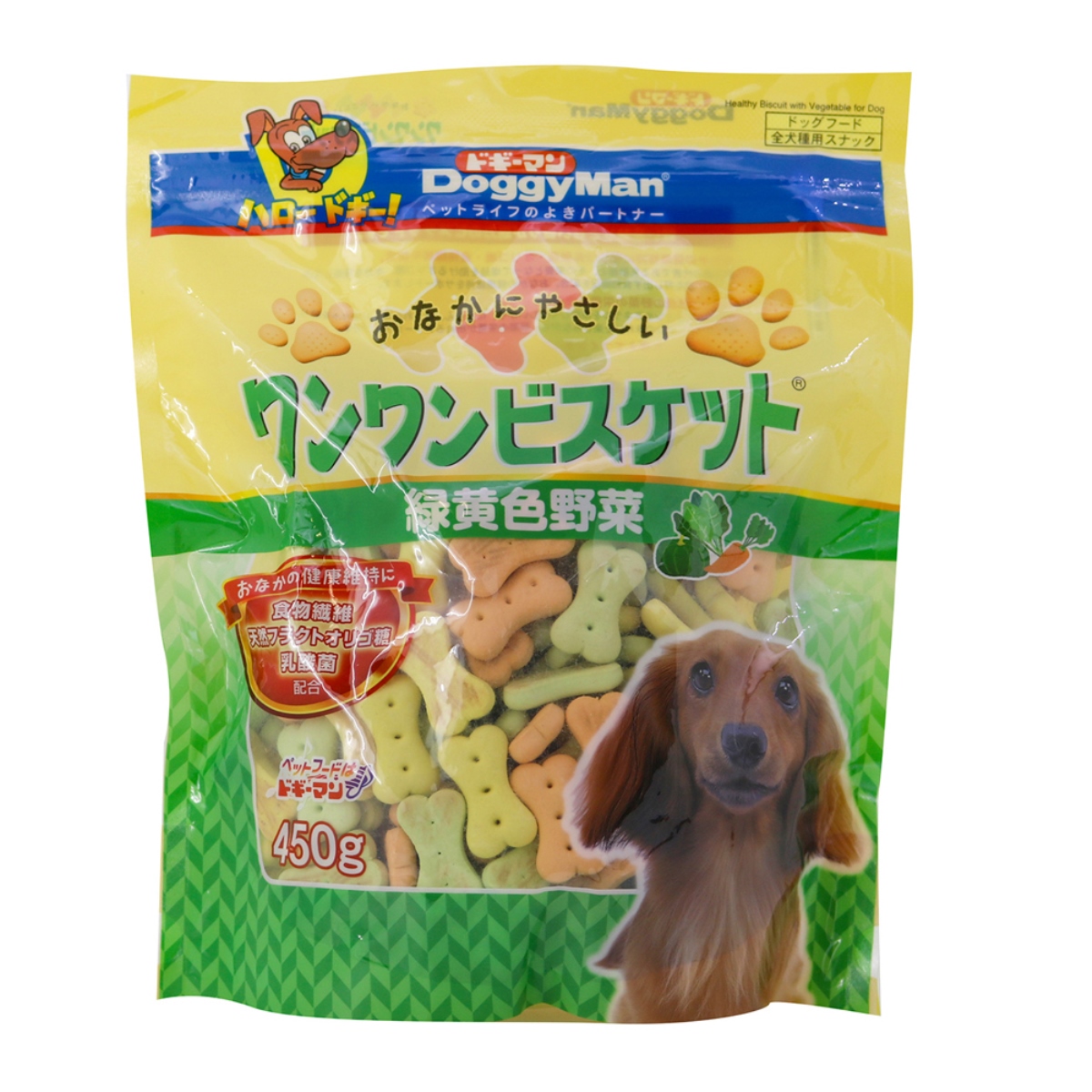 ドギーマン おなかにやさしいワンワンビスケット　緑黄色野菜 450g