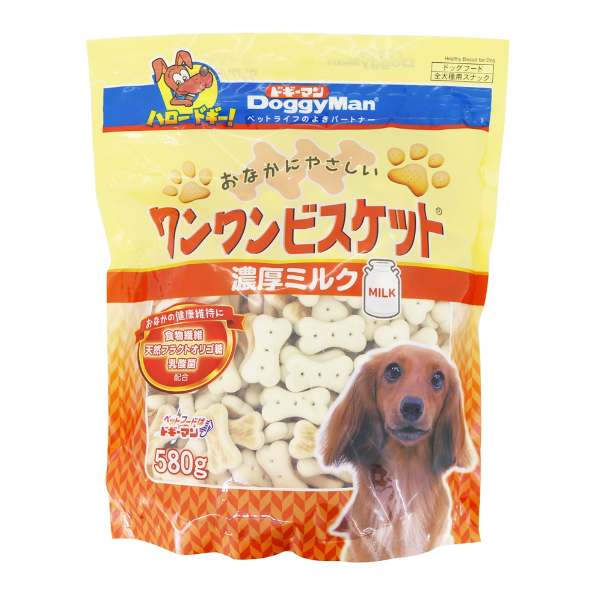 ドギーマン おなかにやさしいワンワンビスケット　濃厚ミルク 580g