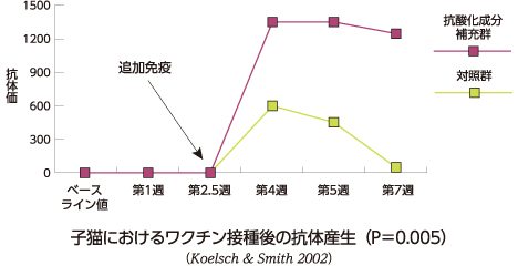 子猫におけるワクチン接種後の抗体産生